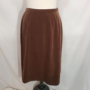 L.L. Bean Faux Suede A Line Skirt